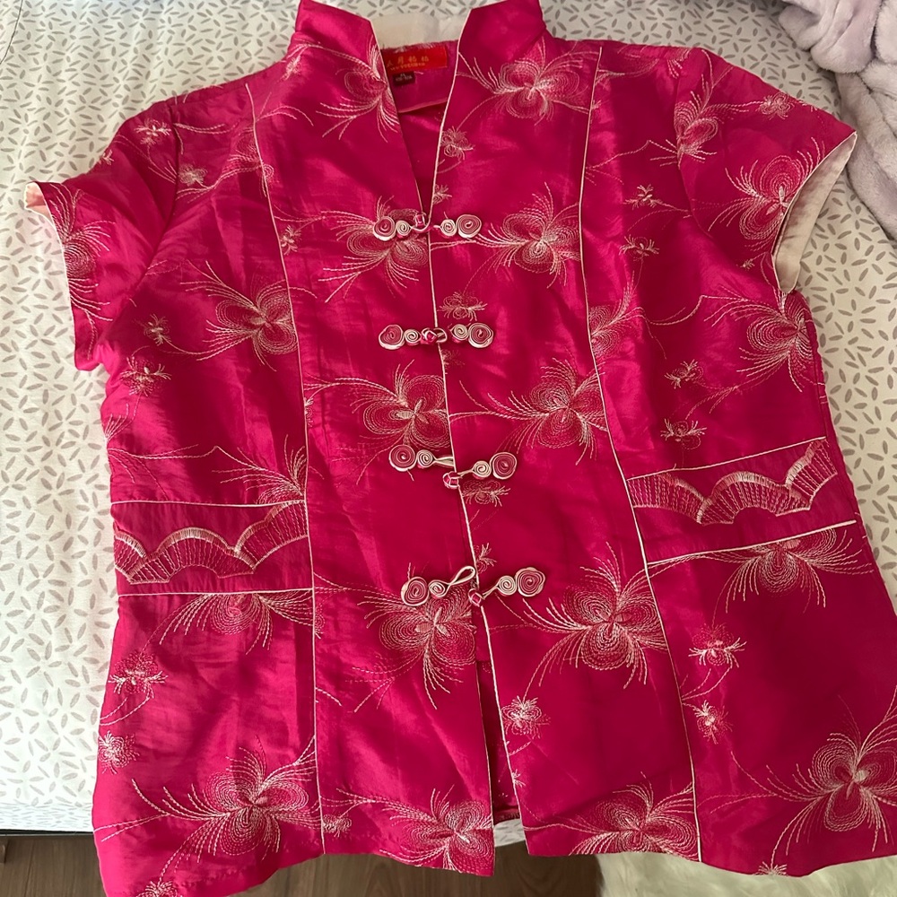 Vibrant Pink Embroidered Blouse